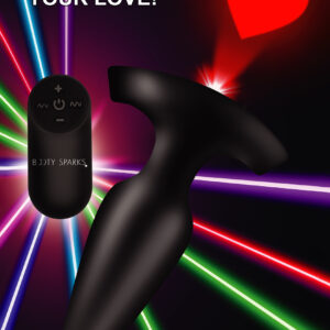 28X Laser Heart Silicone Anal Plug with Remote – Large