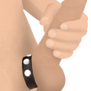 Leather Speed Snap Cock Ring - Black